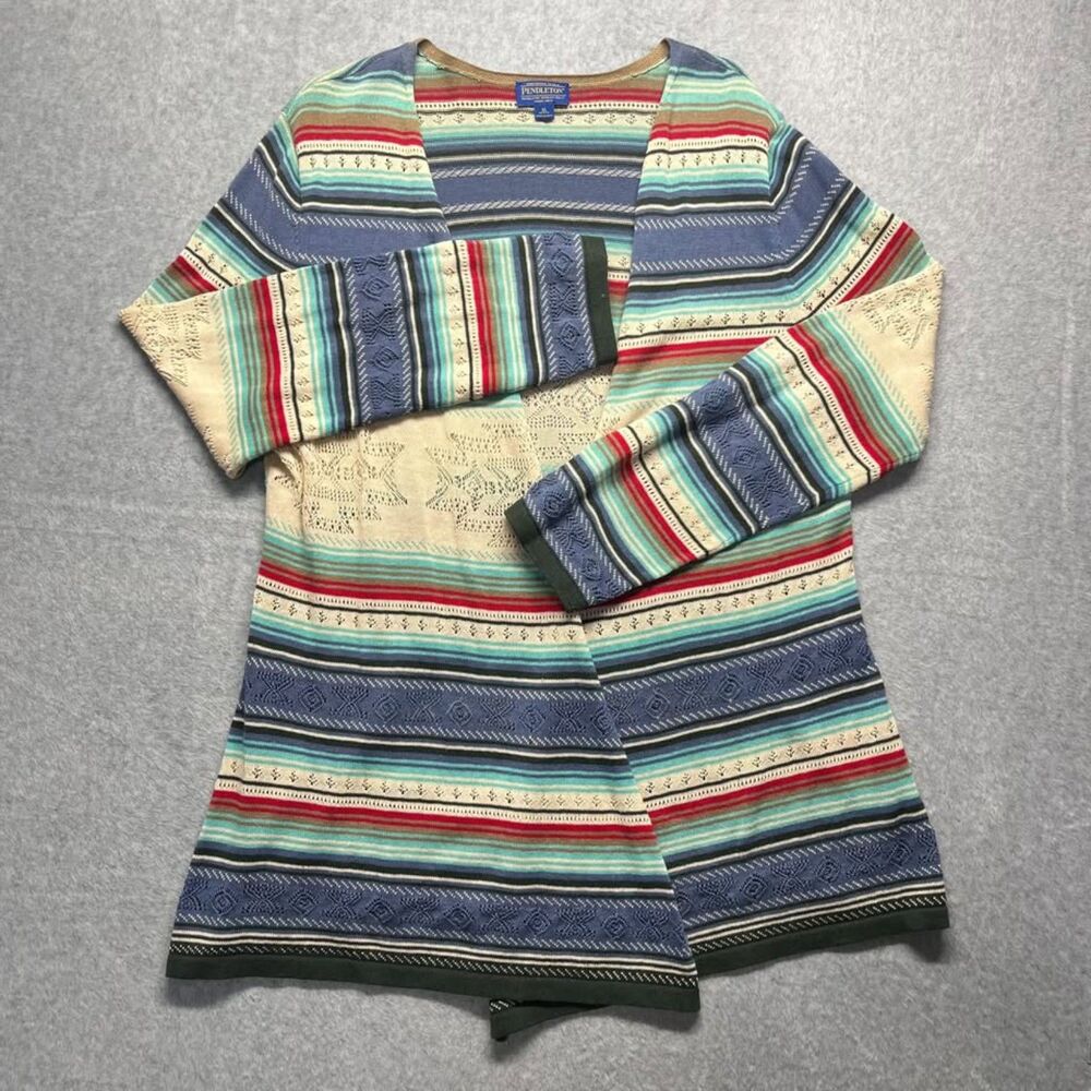 Pendleton Women’s XL Petite Linen Cotton Southwestern Geometric Knit Cardigan